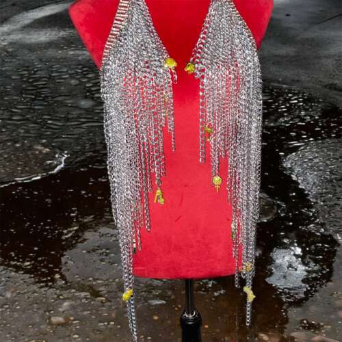 Embellished Stainless Silver Chain